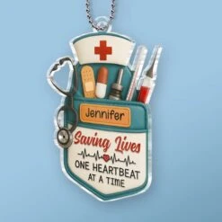 Saving Lives One Heartbeat At A Time - Nurse Personalized Custom Car Ornament - Acrylic Custom Shaped - Appreciation, Thank You Gift, Nurse Life, Doctor Life 7 Saving Lives One Heartbeat At A Time - Nurse Personalized Custom Car Ornament - Acrylic Custom Shaped - Appreciation, Thank You Gift, Nurse Life, Doctor Life -Pawfect House Sale 67eb56e17881e