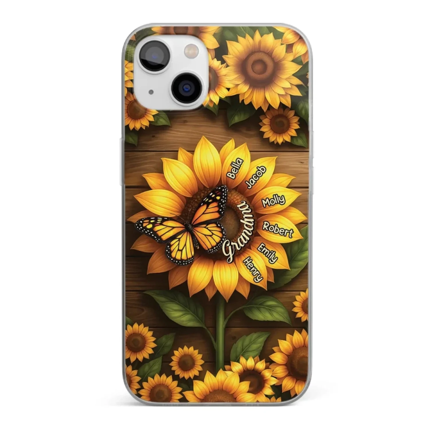 Planted With Love, Blossomed With Grandkids - Family Personalized Custom Clear Phone Case - Mother's Day, Gift For Mom, Grandma 1 Planted With Love, Blossomed With Grandkids - Family Personalized Custom Clear Phone Case - Mother's Day, Gift For Mom, Grandma