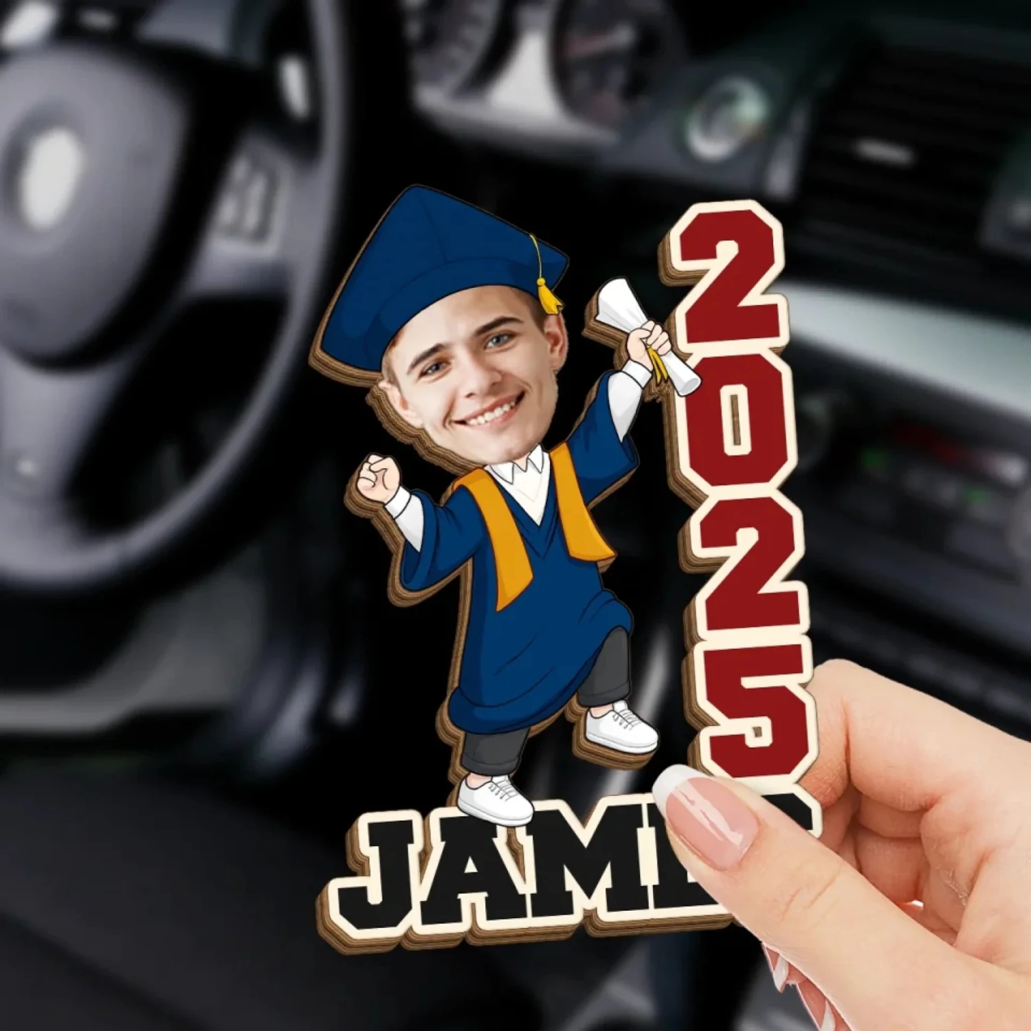 Custom Photo From Student To Star - Family Personalized Custom Car Visor Clip - Graduation Gift For Family Members, Siblings, Brothers, Sisters 3 Custom Photo From Student To Star - Family Personalized Custom Car Visor Clip - Graduation Gift For Family Members, Siblings, Brothers, Sisters - Image 3