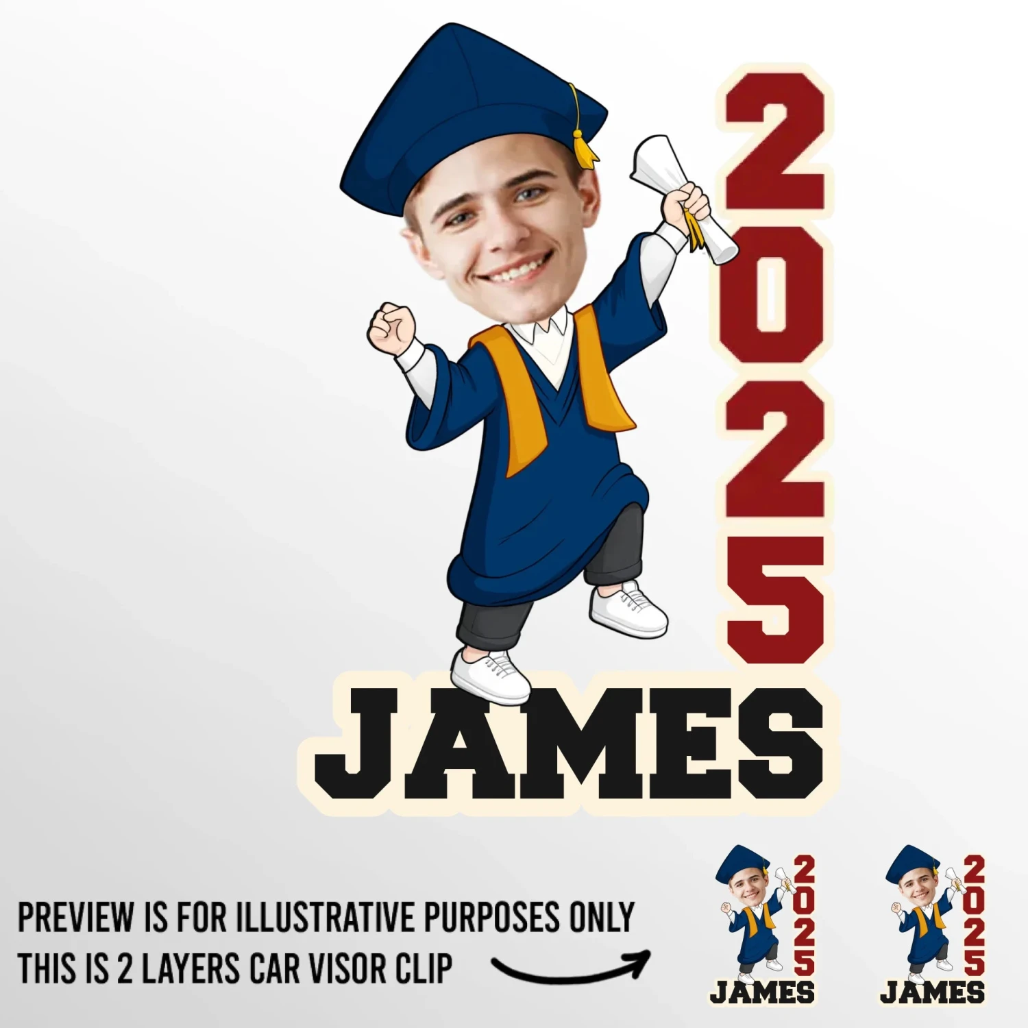 Custom Photo From Student To Star - Family Personalized Custom Car Visor Clip - Graduation Gift For Family Members, Siblings, Brothers, Sisters 2 Custom Photo From Student To Star - Family Personalized Custom Car Visor Clip - Graduation Gift For Family Members, Siblings, Brothers, Sisters - Image 2