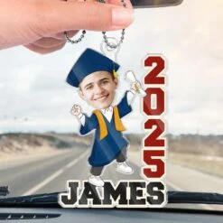 Custom Photo Cheers To The Tassel Hustle - Family Personalized Custom Car Ornament - Acrylic Custom Shaped - Graduation Gift For Family Members, Siblings, Brothers, Sisters -Pawfect House Sale 67edf03ab62c7