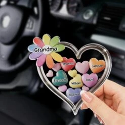 Love Grows Here - Family Personalized Custom Acrylic Car Visor Clip - Mother's Day, Gift For Mom, Grandma -Pawfect House Sale 67ee05f7ad57f