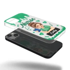 Born To Care, Trained To Heal - Nurse Personalized Custom Clear Phone Case - Appreciation, Thank You Gift, Nurse Life, Doctor Life -Pawfect House Sale 67ef4481b73e3