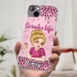 Living That Scrubs Life One Shift At A Time - Nurse Personalized Custom Clear Phone Case - Appreciation, Thank You Gift, Nurse Life, Doctor Life -Pawfect House Sale 67ef4a40d8aa3