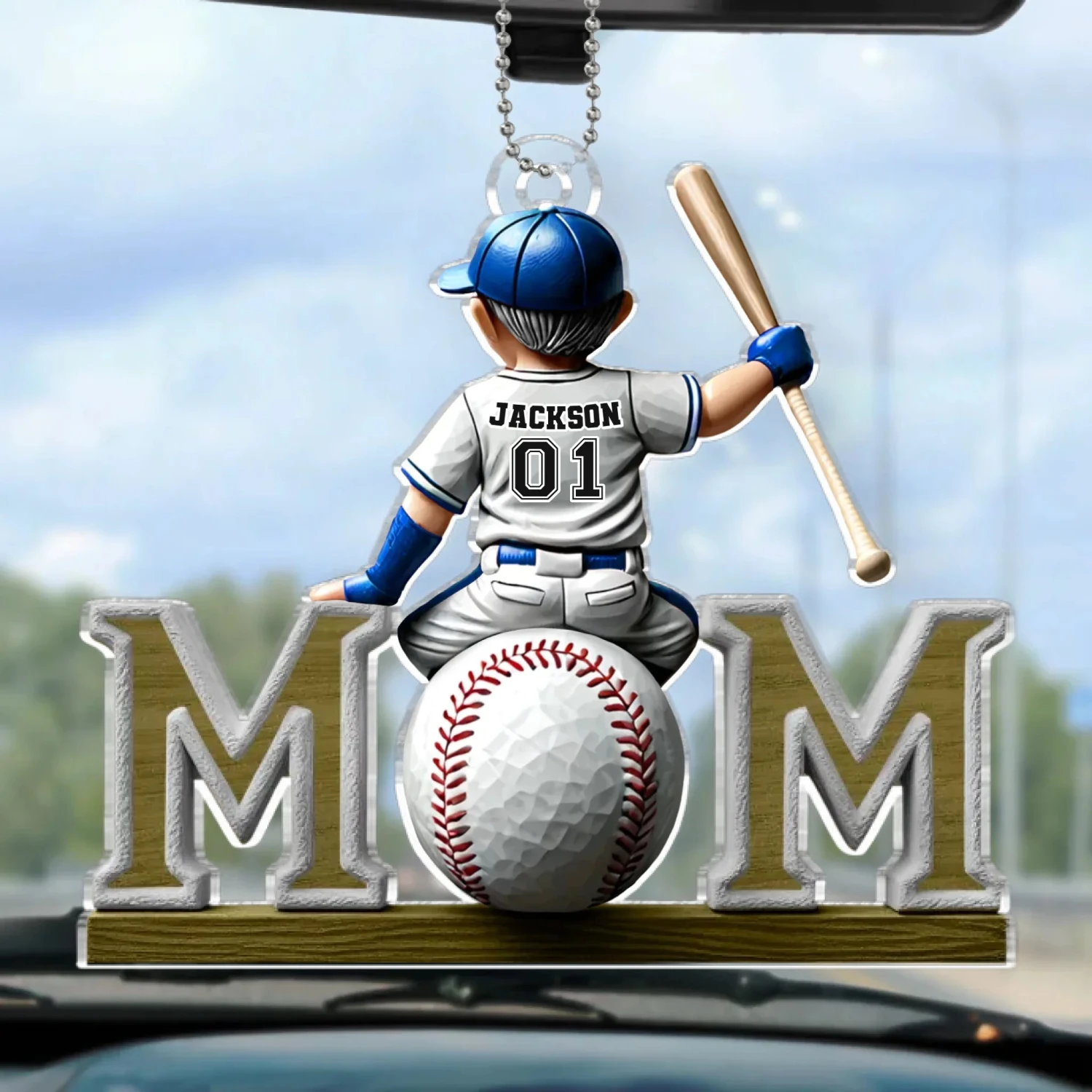 Proud Baseball Mom - Family Personalized Custom Car Ornament - Acrylic Custom Shaped - Mother's Day, House Warming Gift For Mom, Sport Lovers, Sport Players 2 Proud Baseball Mom - Family Personalized Custom Car Ornament - Acrylic Custom Shaped - Mother's Day, House Warming Gift For Mom, Sport Lovers, Sport Players - Image 2