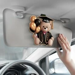 Proudly Graduated And Still Huggable - Family Personalized Custom Car Visor Clip - Graduation Gift For Family Members, Siblings, Brothers, Sisters -Pawfect House Sale 67f63749a1e13