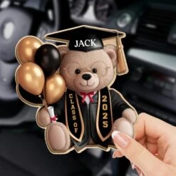 Proudly Graduated And Still Huggable - Family Personalized Custom Car Visor Clip - Graduation Gift For Family Members, Siblings, Brothers, Sisters -Pawfect House Sale 67f63749a803e