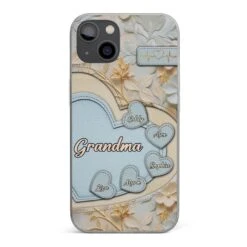 Tied Together By Love - Family Personalized Custom 3D Inflated Effect Printed Clear Phone Case - Mother's Day, Gift For Mom, Grandma