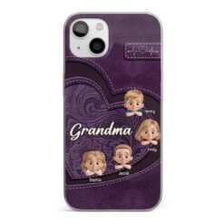 Always In Your Hug, Grandma - Family Personalized Custom Clear Phone Case - Mother's Day, Gift For Mom, Grandma
