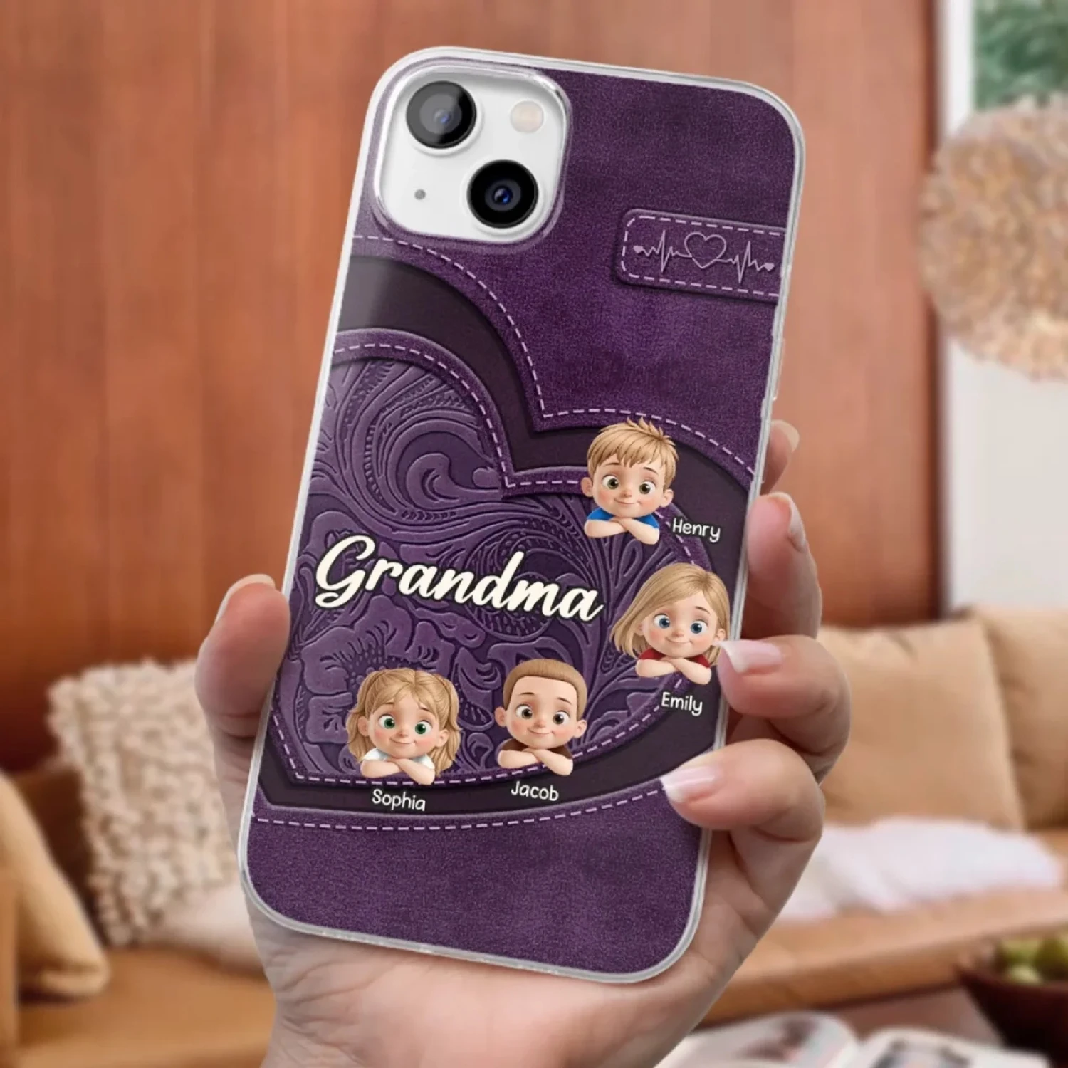 Always In Your Hug, Grandma - Family Personalized Custom Clear Phone Case - Mother's Day, Gift For Mom, Grandma 3 Always In Your Hug, Grandma - Family Personalized Custom Clear Phone Case - Mother's Day, Gift For Mom, Grandma - Image 3