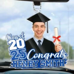 Custom Photo Proud Beyond Words - Family Personalized Custom Car Ornament - Acrylic Custom Shaped - Graduation Gift For Family Members, Siblings, Brothers, Sisters