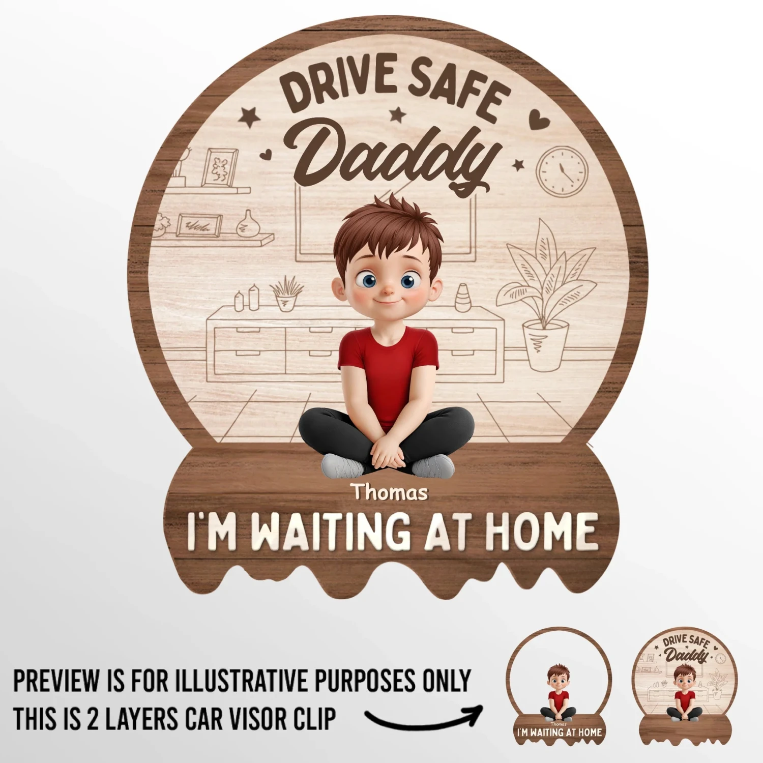 Drive Back To Our Love - Family Personalized Custom Car Visor Clip - Father's Day, Gift For Dad, Grandpa 2 Drive Back To Our Love - Family Personalized Custom Car Visor Clip - Father's Day, Gift For Dad, Grandpa - Image 2