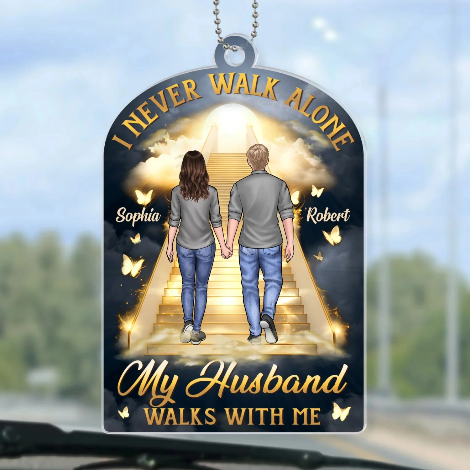 Still Walking With Me, Every Step Of The Way - Memorial Personalized Custom Car Ornament - Acrylic Custom Shaped - Father's Day, Sympathy Gift For Couple, Husband Wife, Family Members 2 Still Walking With Me, Every Step Of The Way - Memorial Personalized Custom Car Ornament - Acrylic Custom Shaped - Father's Day, Sympathy Gift For Couple, Husband Wife, Family Members - Image 2