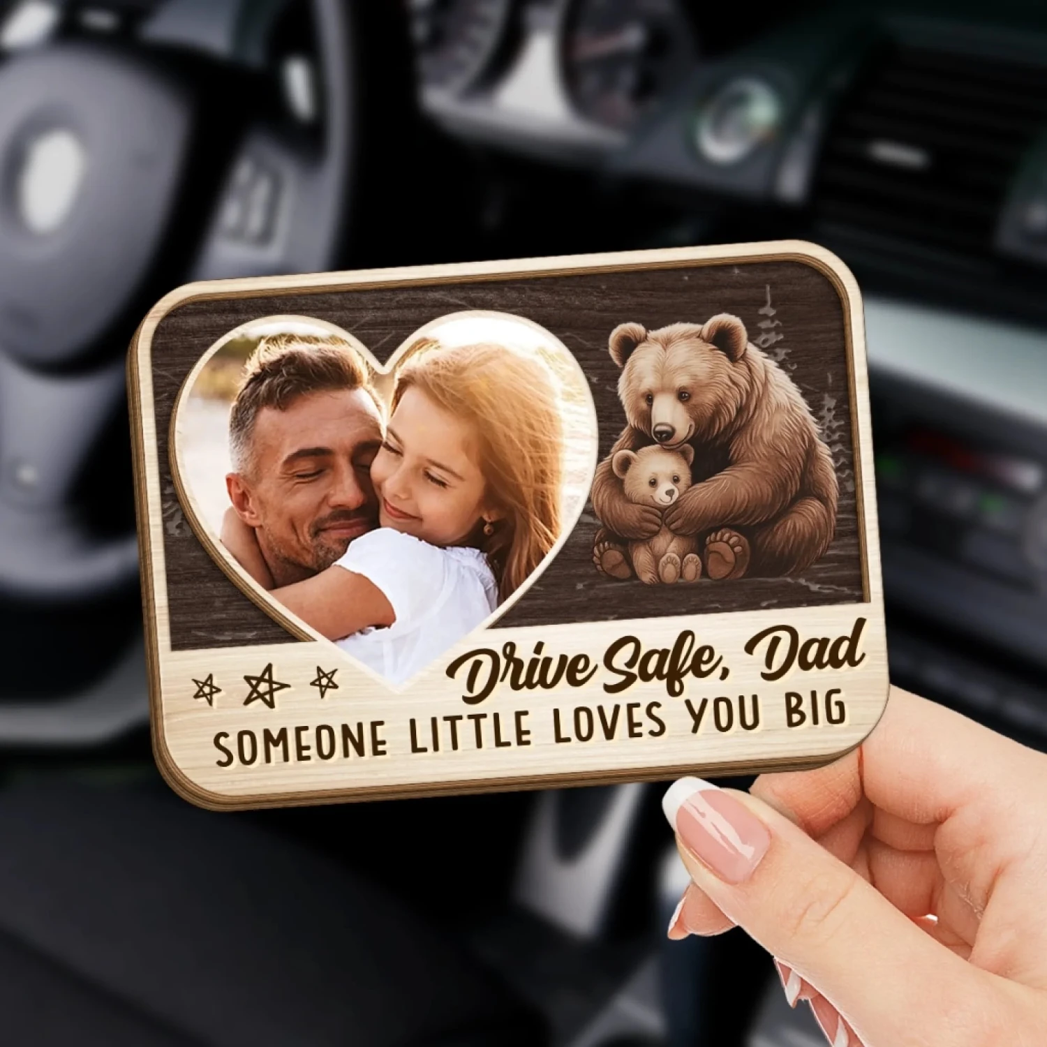 Custom Photo Someone Little Loves You Big - Family Personalized Custom Car Visor Clip - Father's Day, Gift For Dad, Grandpa 3 Custom Photo Someone Little Loves You Big - Family Personalized Custom Car Visor Clip - Father's Day, Gift For Dad, Grandpa - Image 3