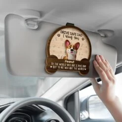 Best Dog Dad Ever, I Woof You - Dog Personalized Custom Car Visor Clip - Father's Day, Gift For Dad, Pet Owners, Pet Lovers -Pawfect House Sale 6822ac6b4fb38