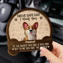 Best Dog Dad Ever, I Woof You - Dog Personalized Custom Car Visor Clip - Father's Day, Gift For Dad, Pet Owners, Pet Lovers -Pawfect House Sale 6822ac6c07046