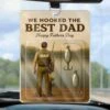 From Our Hooks To Your Heart - Family Personalized Custom Car Ornament - Acrylic Custom Shaped - Father's Day, Gift For Dad, Grandpa, Fishing Lovers, Fishermen