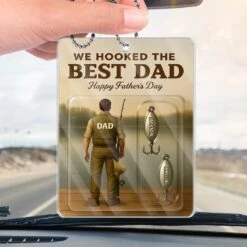 From Our Hooks To Your Heart - Family Personalized Custom Car Ornament - Acrylic Custom Shaped - Father's Day, Gift For Dad, Grandpa, Fishing Lovers, Fishermen -Pawfect House Sale 6825cde6bd8ab