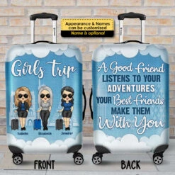 Best Friends Make Adventures With You - Gift For Bestie - Personalized Luggage Cover -Pawfect House Sale 7. AD 2fe724e5 ce29 40bf a066 7869ed101218
