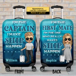 I'm The Captain, I Make Ship Happen - Gift For Couples, Husband Wife - Personalized Luggage Cover -Pawfect House Sale 7.AD1 2ea9710f 8779 4b27 b5e6 5a65327eff08