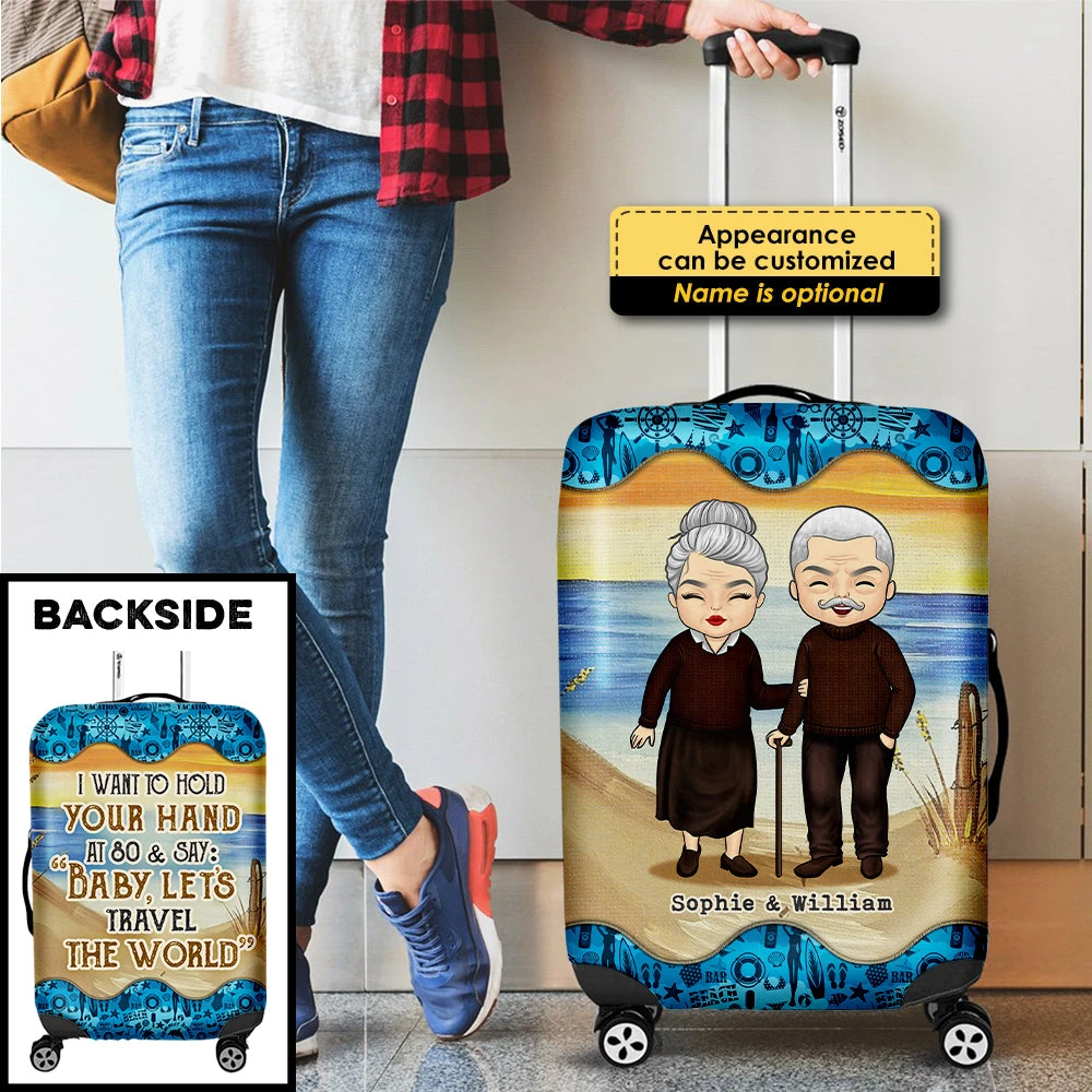 Baby Let's Travel The World - Gift For Husband Wife, Personalized Luggage Cover 4 Baby Let's Travel The World - Gift For Husband Wife, Personalized Luggage Cover - Image 4