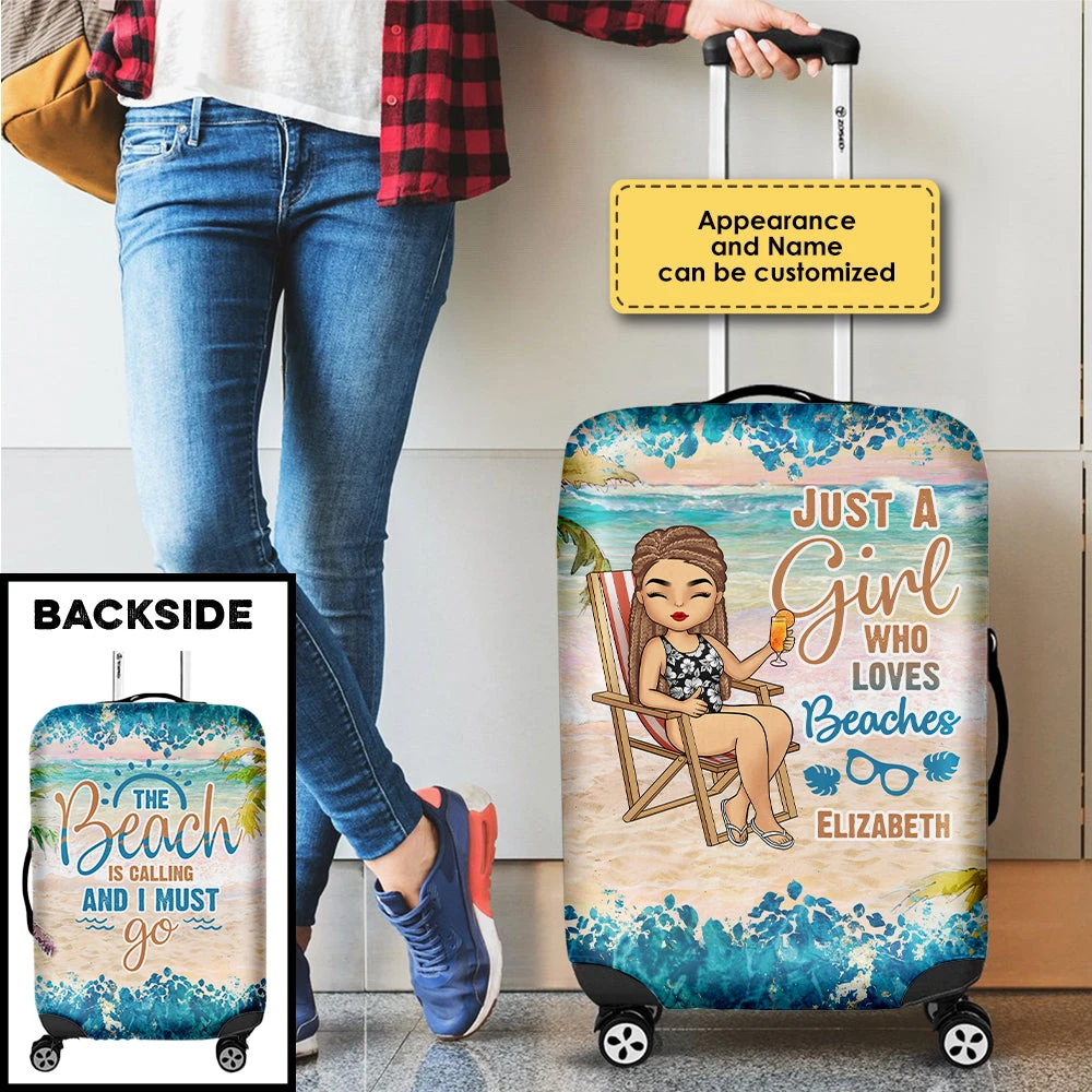 The Beach Is Calling And I Must Go - Gift For Bestie, Personalized Luggage Cover 4 The Beach Is Calling And I Must Go - Gift For Bestie, Personalized Luggage Cover - Image 4