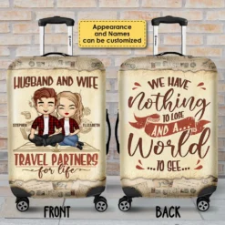 Have A World To See - Personalized Luggage Cover - Gift For Couples, Husband Wife -Pawfect House Sale 7.AD 2402422f eb0f 439c 932f b33e1be7204c