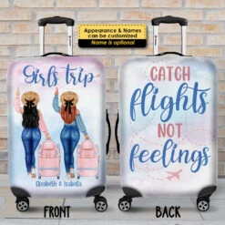 Girls Trip - Catch Flights Not Feelings - Gift For Bestie - Personalized Luggage Cover 5 Girls Trip - Catch Flights Not Feelings - Gift For Bestie - Personalized Luggage Cover -Pawfect House Sale 7.AD 3c64e03d f289 4e1f 9bae 5e51d295cba0