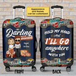 We'll Go Anywhere - Personalized Luggage Cover - Gift For Couples, Husband Wife -Pawfect House Sale 7.AD 554a3f3b 69f3 4335 bc58 b3abf14643f3