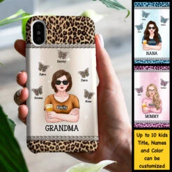 Grandma With Butterfly Grandkids - Gift For Mom, Grandma - Personalized Phone Case -Pawfect House Sale 7.AD 67d42315 3e31 4b59 9786 573f0fe08f44