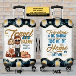 Our Therapy Is Travel - Personalized Luggage Cover - Gift For Couples, Husband Wife 5 Our Therapy Is Travel - Personalized Luggage Cover - Gift For Couples, Husband Wife -Pawfect House Sale 7.AD 8fd79be4 6dc0 4a07 bc15 24fee6b46a09