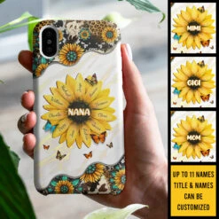 Nana Grandma Mom Kids Family Sunflower - Gift For Mom, Grandma - Personalized Phone Case -Pawfect House Sale 7.ad 12302df1 aa60 41cf b729 7292516a2cb3