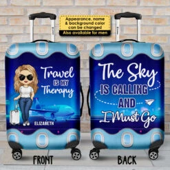Travel Is My Therapy, The Sky Is Calling And I Must Go - Gift For Bestie - Personalized Luggage Cover 5 Travel Is My Therapy, The Sky Is Calling And I Must Go - Gift For Bestie - Personalized Luggage Cover -Pawfect House Sale 7.ad 18c7553b 0dc7 4b60 9c50 2436f52cec94