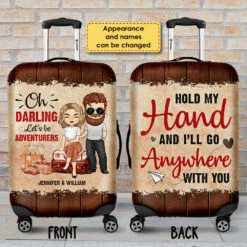 Darling, Let's Be Adventurers - Personalized Luggage Cover - Gift For Couples, Husband Wife -Pawfect House Sale 7.ad 3a3065c8 e69f 4d9b 9e6c a6e38f7dbb70
