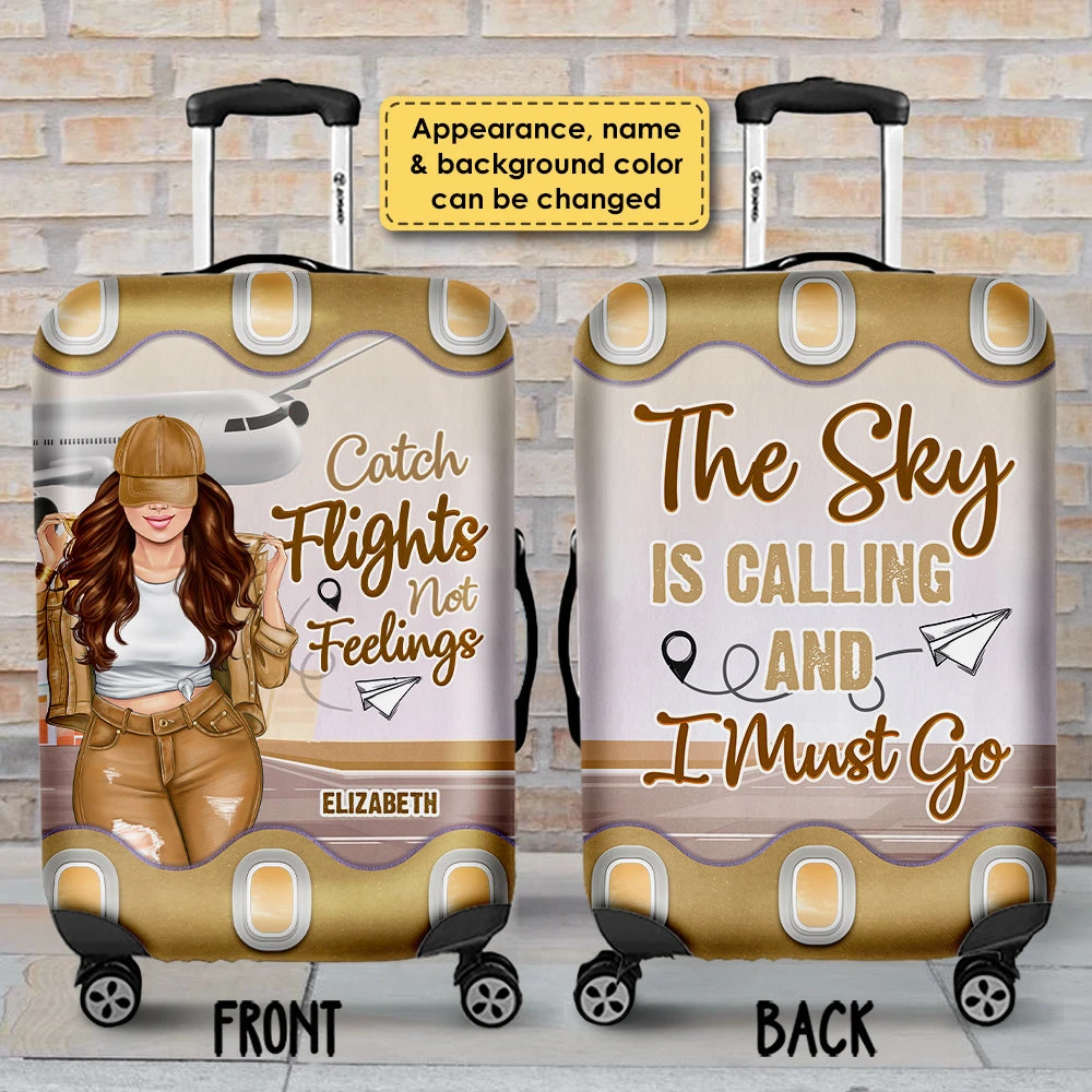 I Must Go Because The Sky Is Calling Me - Gift For Bestie, Personalized Luggage Cover 3 I Must Go Because The Sky Is Calling Me - Gift For Bestie, Personalized Luggage Cover - Image 3