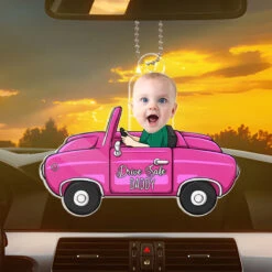 Custom Photo Just Have A Safe Trip, Daddy - Family Personalized Custom Car Ornament - Acrylic Custom Shaped - Gift For Family Members -Pawfect House Sale THUMB 1 5