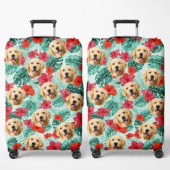 Custom Photo My Therapist Has Fur - Dog & Cat Personalized Custom Luggage Cover - Holiday Vacation Gift, Gift For Adventure Travel Lovers, Pet Owners, Pet Lovers