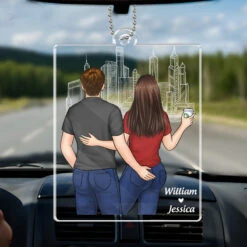 Greatest Road Trips With You - Couple Personalized Custom Car Ornament - Acrylic Custom Shaped - Gift For Husband Wife, Anniversary