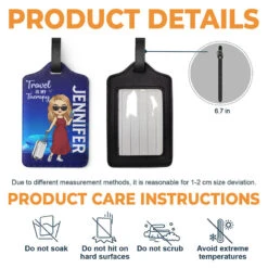 Travel Is My Therapy - Travel Personalized Custom Luggage Tag - Holiday Vacation Gift, Gift For Adventure Travel Lovers -Pawfect House Sale THUMB 3 58c7bf63 e389 4e6b 9061 00499e40a336