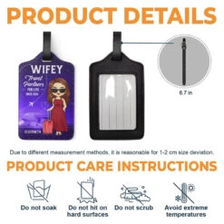 We're Happy Travel Partners - Travel Personalized Custom Combo 2 Luggage Tags - Holiday Vacation Gift, Gift For Adventure Travel Lovers, Husband Wife, Anniversary -Pawfect House Sale THUMB 3 9845edb8 64ce 47ae 97b9 104ce4eb98d6