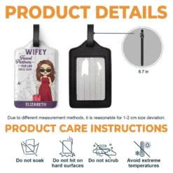 Hubby & Wifey, Travel Partners For Life - Travel Personalized Custom Combo 2 Luggage Tags - Holiday Vacation Gift, Gift For Adventure Travel Lovers, Husband Wife, Anniversary -Pawfect House Sale THUMB 3 a0d6e461 4113 4f64 b697 9ca30a53d26c