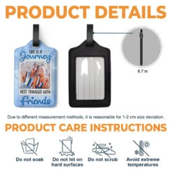 Custom Photo Best Traveled With Friends - Travel Personalized Custom Luggage Tag - Holiday Vacation Gift, Gift For Adventure Travel Lovers, Best Friends, BFF, Sisters -Pawfect House Sale THUMB 3 c712ec56 f304 42c6 a965 0c126bbc80f8