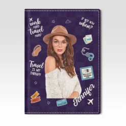Custom Photo Hi, Travel Is My Therapy - Travel Personalized Passport Cover, Passport Holder - Gift For Travel Lovers -Pawfect House Sale THUMB 3 d7871ffe 8134 41ec 9f54 4f15f210c077
