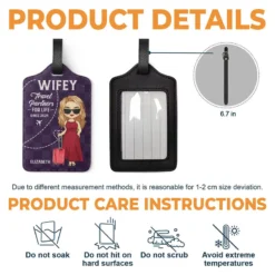 Hubby And Wifey, Travel Partners - Travel Personalized Custom Combo 2 Luggage Tags - Holiday Vacation Gift, Gift For Adventure Travel Lovers, Husband Wife, Anniversary -Pawfect House Sale THUMB 3 e7fb018d 4c7a 4d74 b1d1 b67807a5a2f1