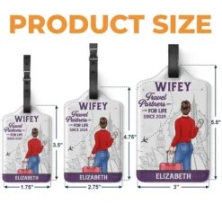 We're Lifelong Travel Partners - Travel Personalized Custom Combo 2 Luggage Tags - Holiday Vacation Gift, Gift For Adventure Travel Lovers, Husband Wife, Anniversary -Pawfect House Sale THUMB 4 42312453 5d3b 40aa b6a4 0957fb89abb7