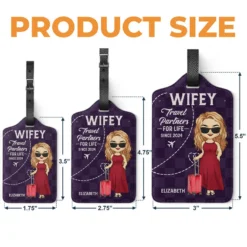 Hubby And Wifey, Travel Partners - Travel Personalized Custom Combo 2 Luggage Tags - Holiday Vacation Gift, Gift For Adventure Travel Lovers, Husband Wife, Anniversary -Pawfect House Sale THUMB 4 530c49d9 149b 4f71 9525 7fd5e2a3c47f