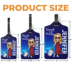 Travel Is My Therapy - Travel Personalized Custom Luggage Tag - Holiday Vacation Gift, Gift For Adventure Travel Lovers -Pawfect House Sale THUMB 4 9508144e 392c 4cb6 98e5 ae4462034836