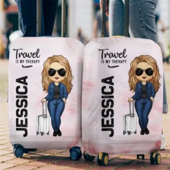 A Girl Who Loves Traveling - Travel Personalized Custom Luggage Cover - Gift For Travel Lovers -Pawfect House Sale Thum3