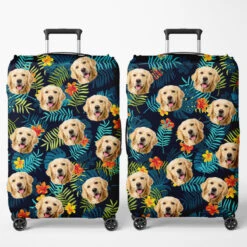 Custom Photo Pets Are Loyal Companions For Life - Dog & Cat Personalized Custom Luggage Cover - Holiday Vacation Gift, Gift For Adventure Travel Lovers, Pet Owners, Pet Lovers