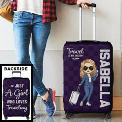 Just A Girl Who Loves Traveling - Travel Personalized Custom Luggage Cover - Holiday Vacation Gift, Gift For Adventure Travel Lovers -Pawfect House Sale Thumb 3 9aa22285 a2cd 4533 a34d 29058f4806fb